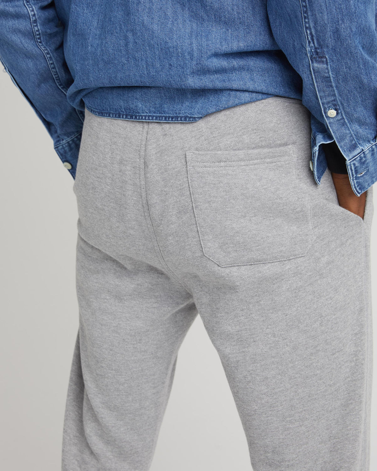 Mens Recycled Fleece Tapered Sweatpant - Recycled Fleece - Heather Grey