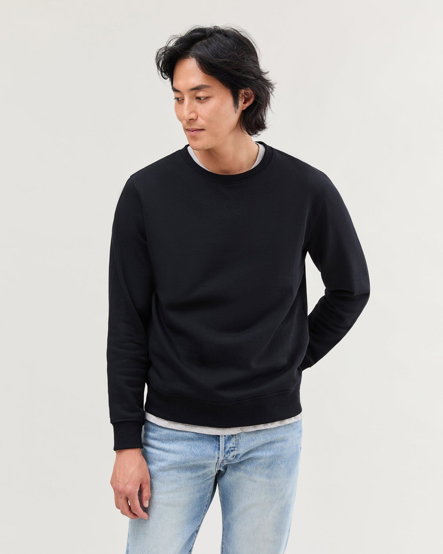 Mens Recycled Fleece Sweatshirt - Recycled Fleece - Black
