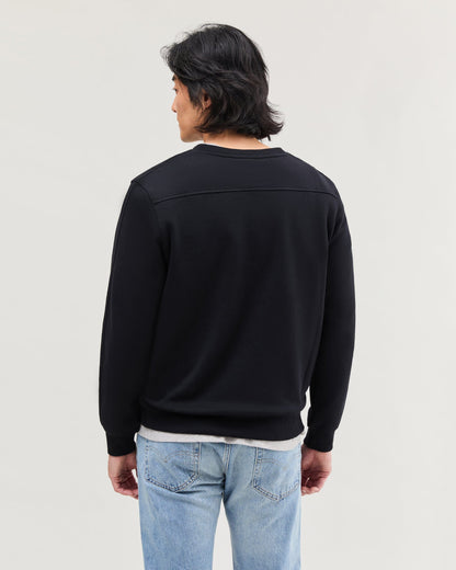 Mens Recycled Fleece Sweatshirt - Recycled Fleece - Black