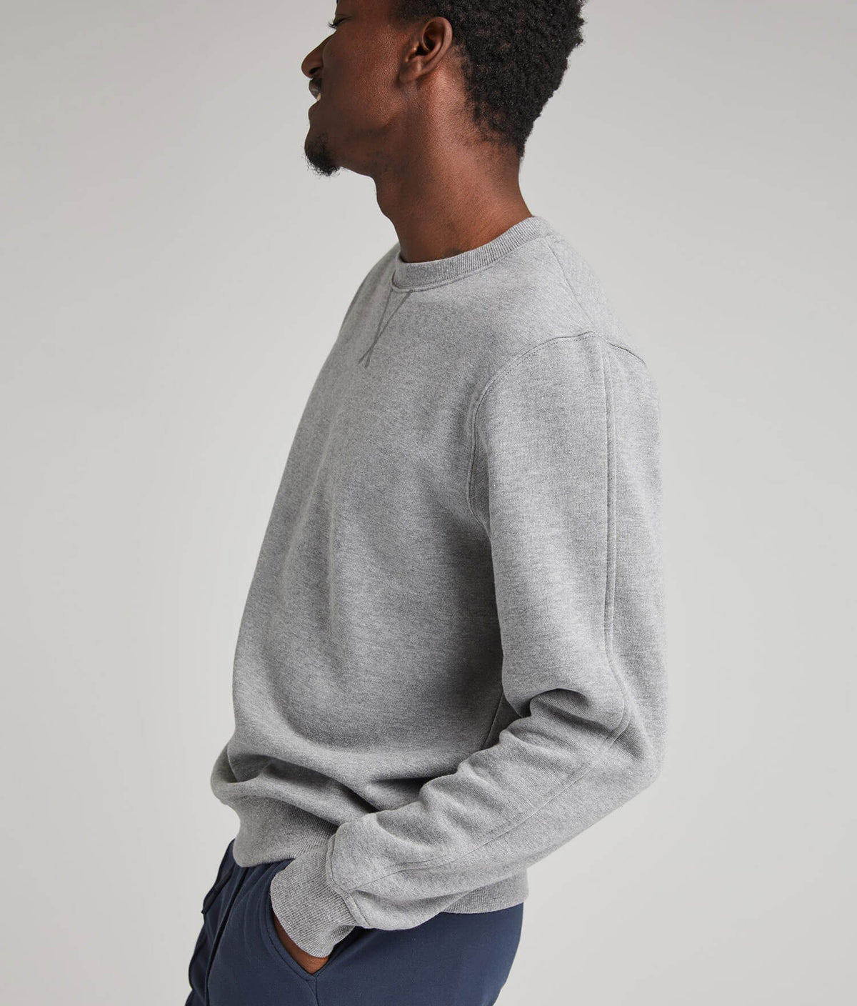 Mens Recycled Fleece Sweatshirt - Recycled Fleece - Heather Grey