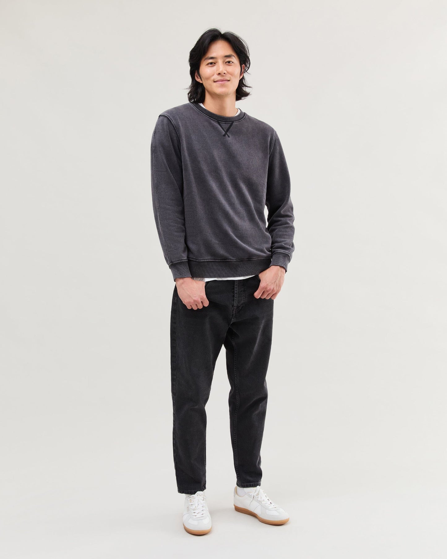 Mens Recycled Fleece Sweatshirt - Recycled Fleece - Mineral Black