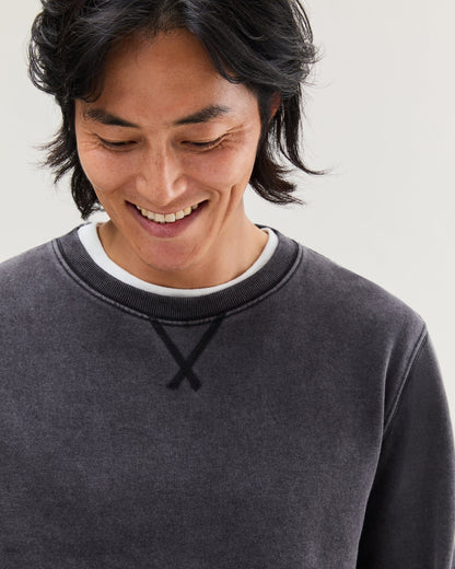 Mens Recycled Fleece Sweatshirt - Recycled Fleece - Mineral Black