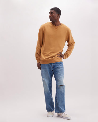 Mens Recycled Fleece Sweatshirt - Recycled Fleece - Mineral Gold Spice