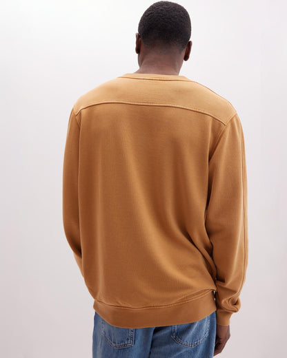 Mens Recycled Fleece Sweatshirt - Recycled Fleece - Mineral Gold Spice