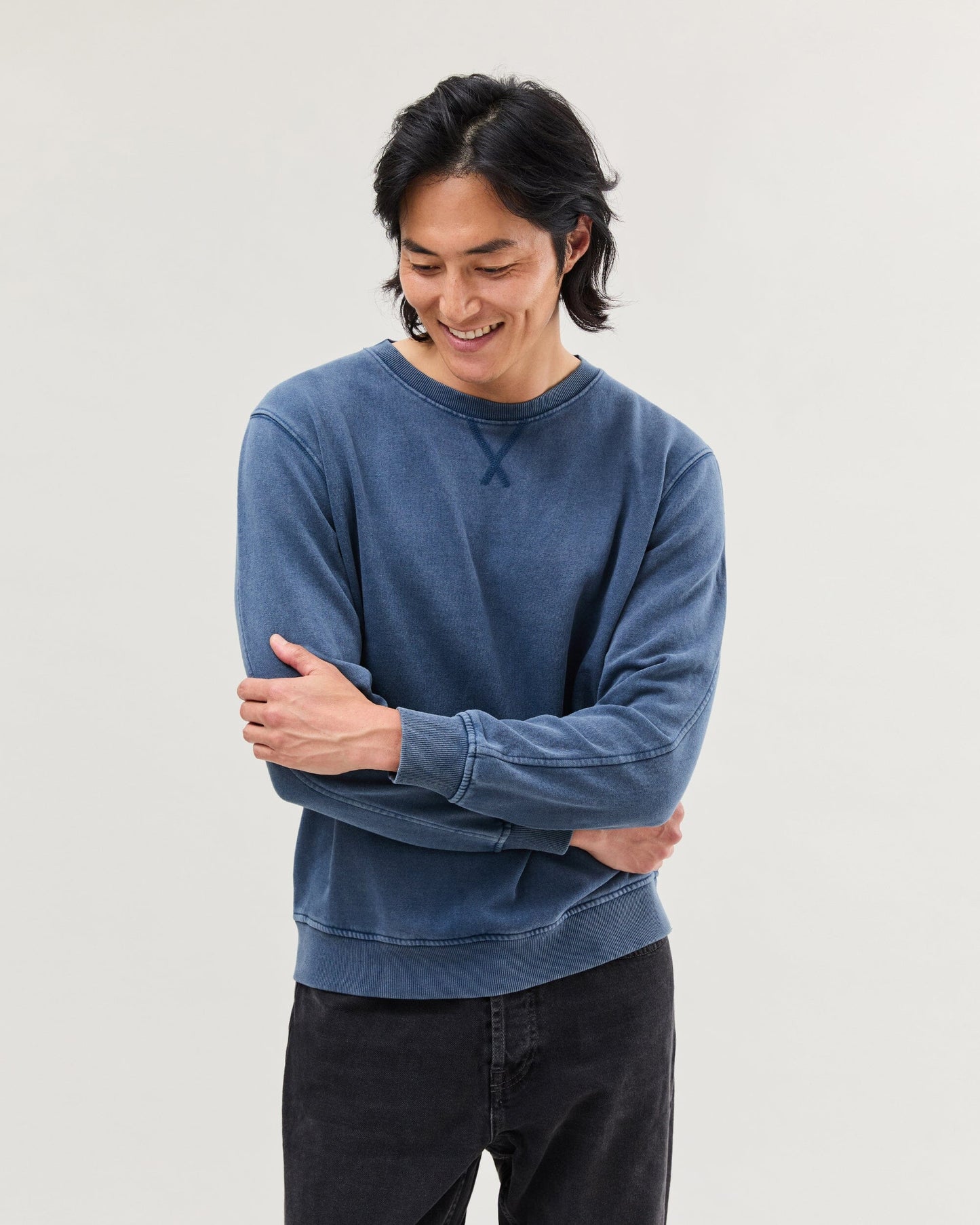 Mens Recycled Fleece Sweatshirt - Recycled Fleece - Mineral Moonlit Ocean