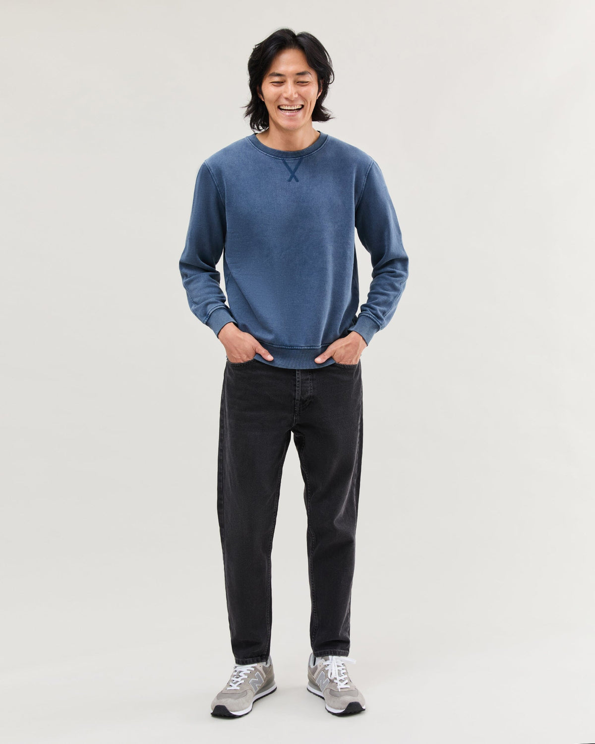 Mens Recycled Fleece Sweatshirt - Recycled Fleece - Mineral Moonlit Ocean