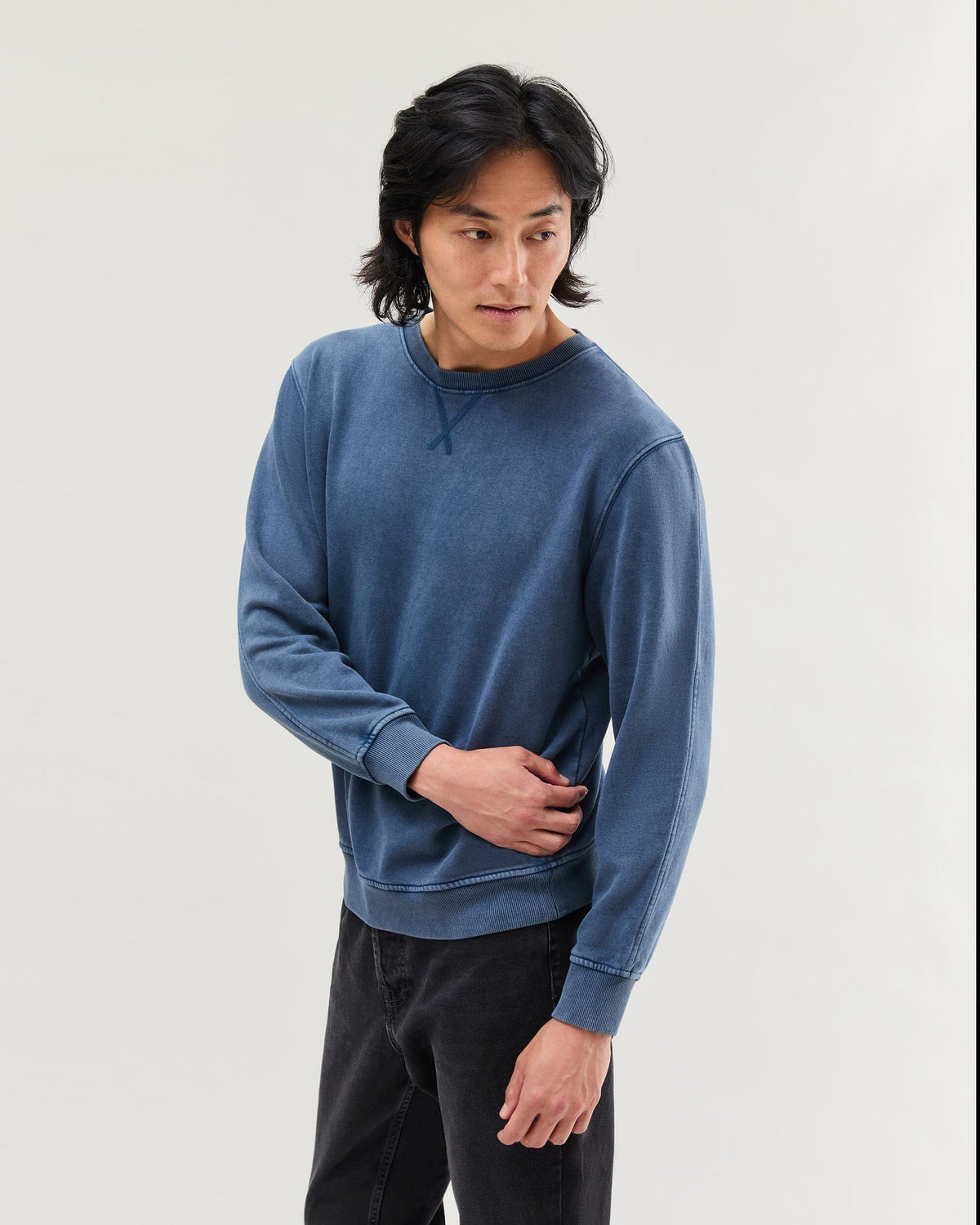 Mens Recycled Fleece Sweatshirt - Recycled Fleece - Mineral Moonlit Ocean