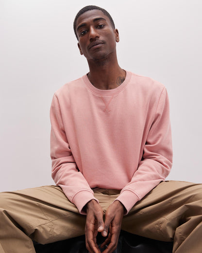 Mens Recycled Fleece Sweatshirt - Recycled Fleece - Mineral Pink Sands