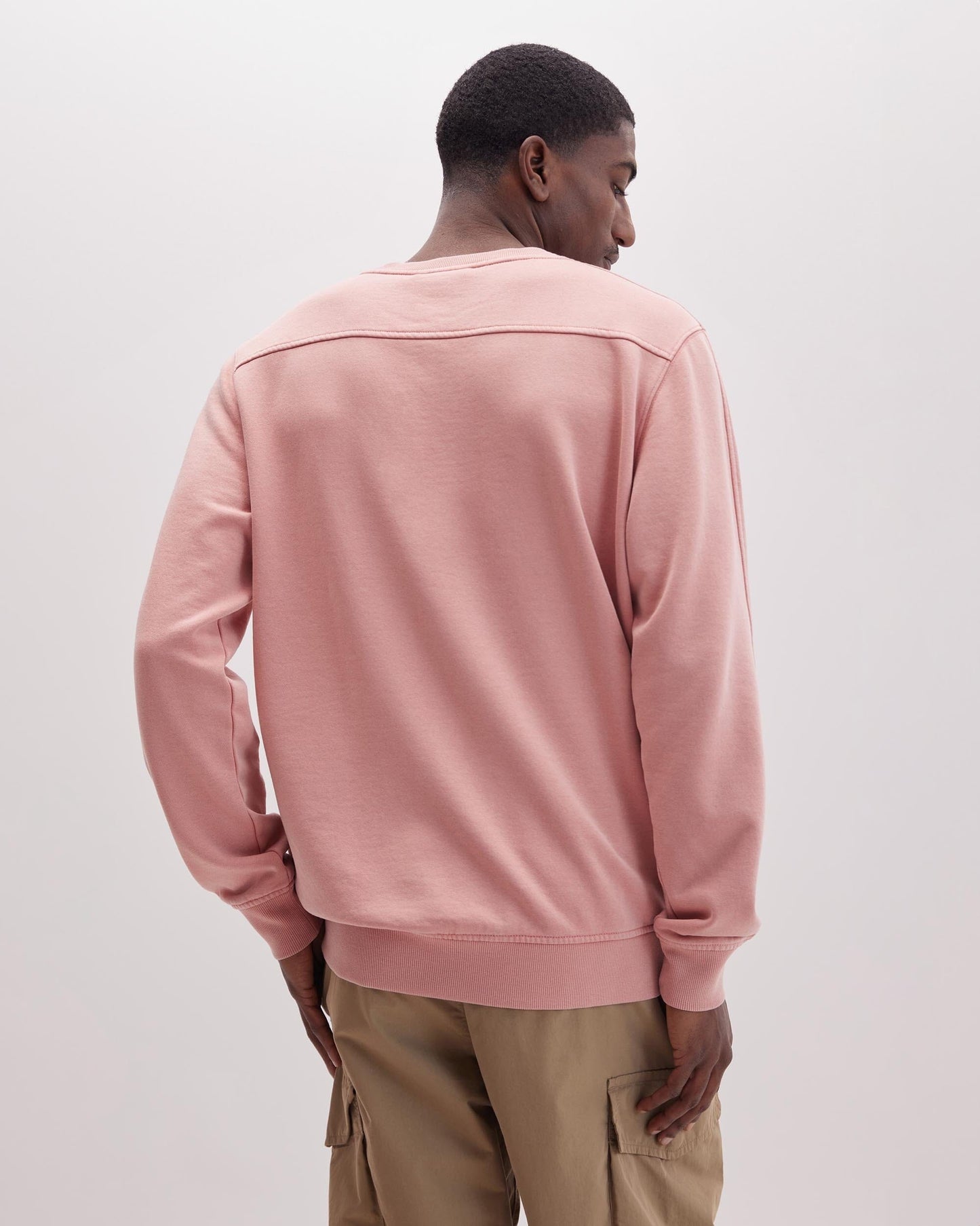 Mens Recycled Fleece Sweatshirt - Recycled Fleece - Mineral Pink Sands