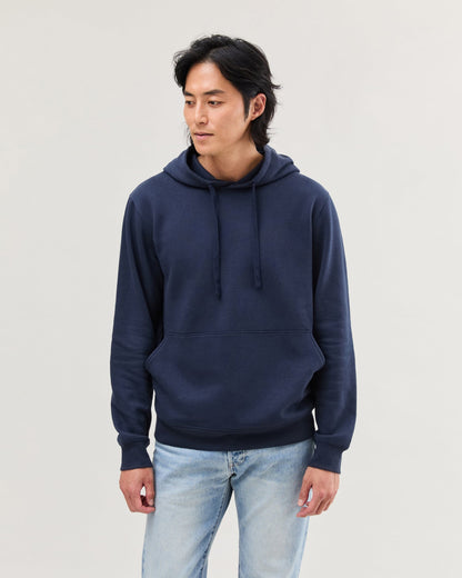 Mens Recycled Fleece Hoodie - Recycled Fleece - Blue Nights
