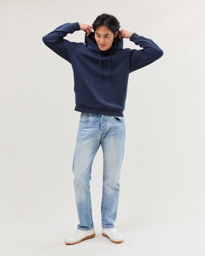 Mens Recycled Fleece Hoodie - Recycled Fleece - Blue Nights