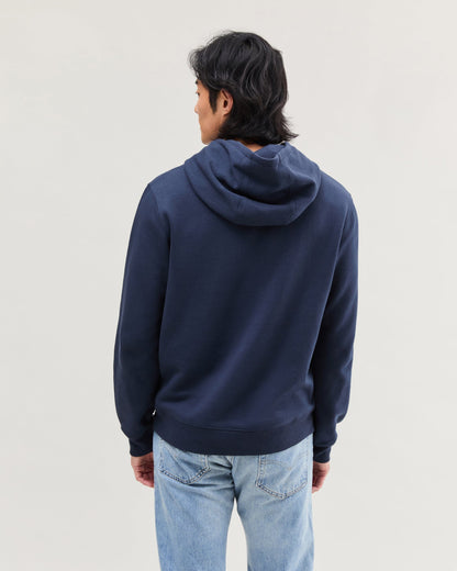 Mens Recycled Fleece Hoodie - Recycled Fleece - Blue Nights