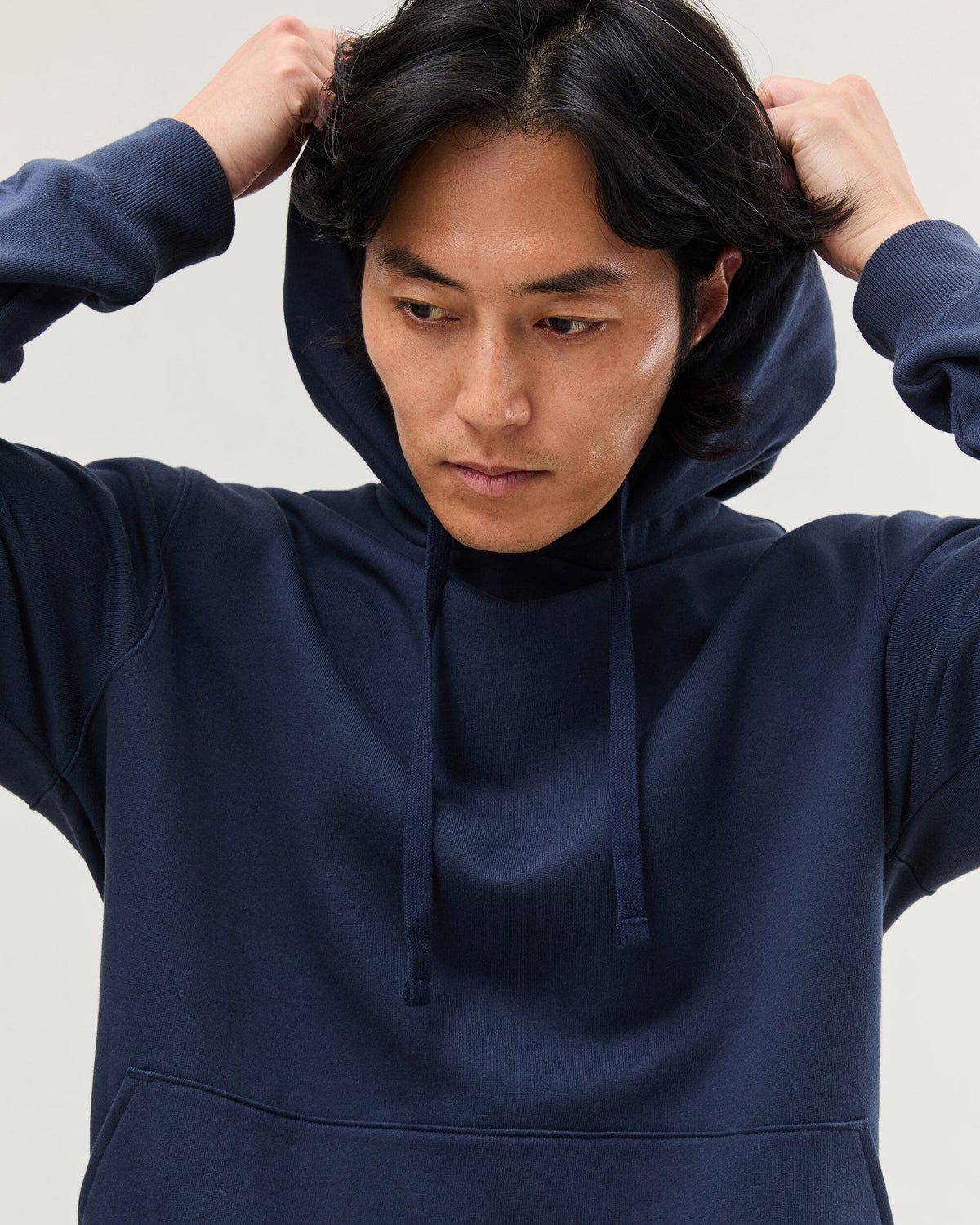 Mens Recycled Fleece Hoodie - Recycled Fleece - Blue Nights