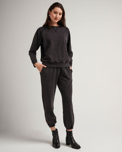 Womens Recycled Fleece Classic Sweatpant - Recycled Fleece - Mineral Black