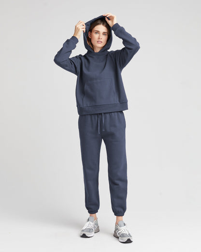 Womens Recycled Fleece Hoodie - Recycled Fleece - Blue Nights