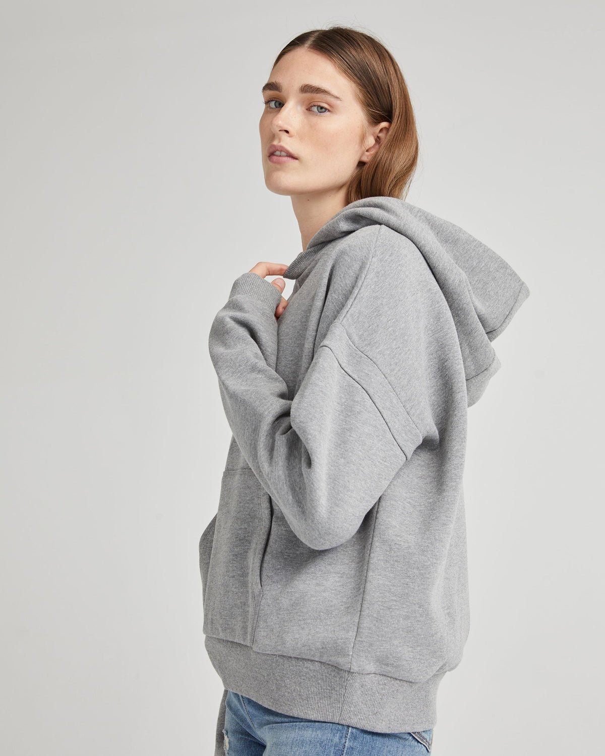 Womens Recycled Fleece Hoodie - Recycled Fleece - Heather Grey