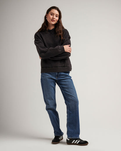 Womens Recycled Fleece Hoodie - Recycled Fleece - Mineral Black