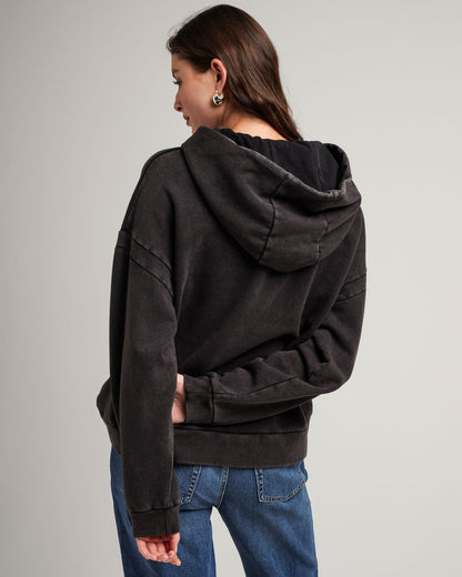 Womens Recycled Fleece Hoodie - Recycled Fleece - Mineral Black