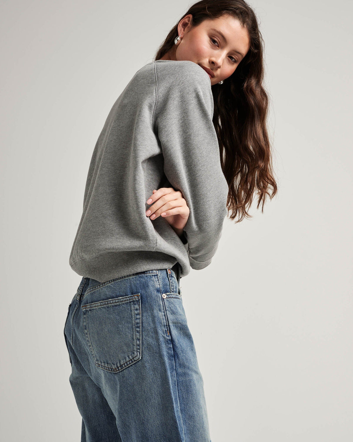Womens Recycled Fleece Sweatshirt - Recycled Fleece - Heather Grey