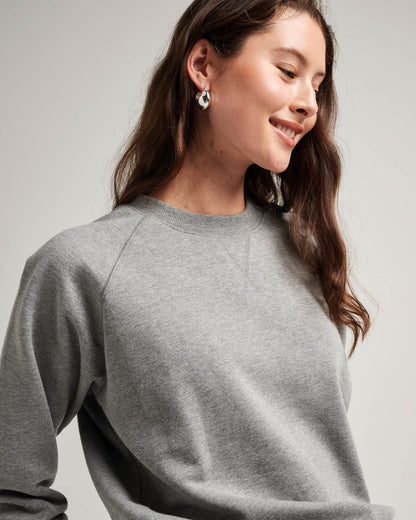 Womens Recycled Fleece Sweatshirt - Recycled Fleece - Heather Grey
