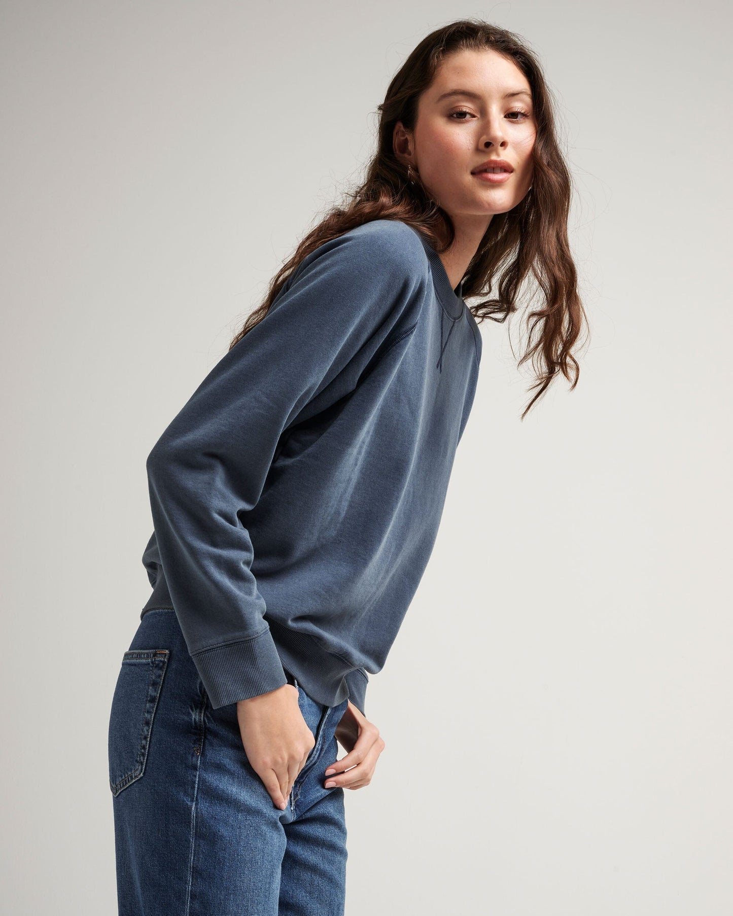 Womens Recycled Fleece Sweatshirt - Recycled Fleece - Mineral Moonlit Ocean