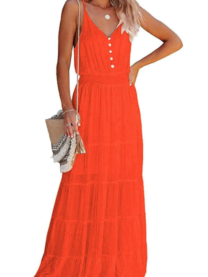 Women's 2026 Summer Maxi Dress High Waist Beach Vacation Long Sundresses