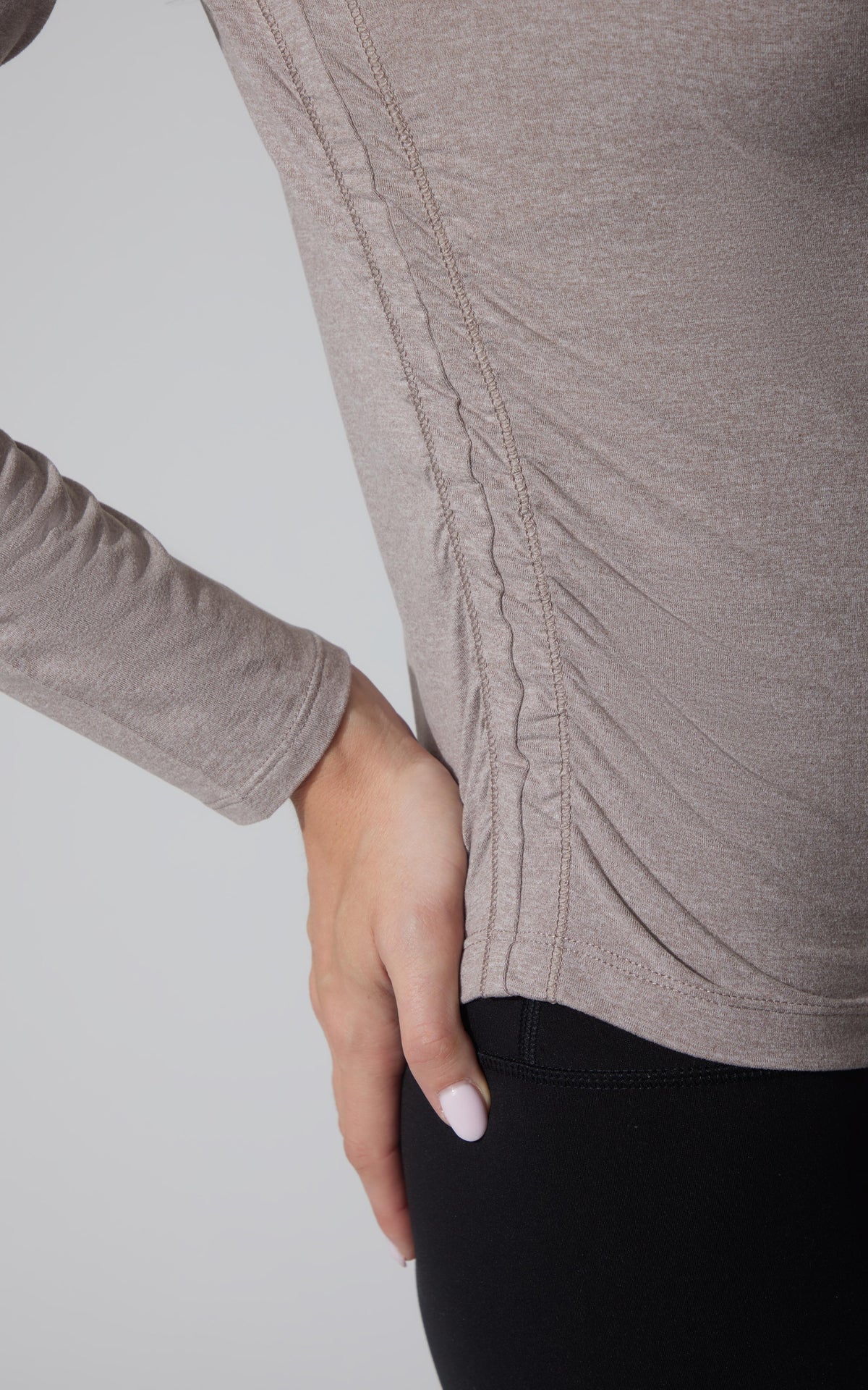 90 Degree by Reflex 2 PK Cationic Jersey Crew Neck Top with Side Ruching and Everyday Crew Neck Top