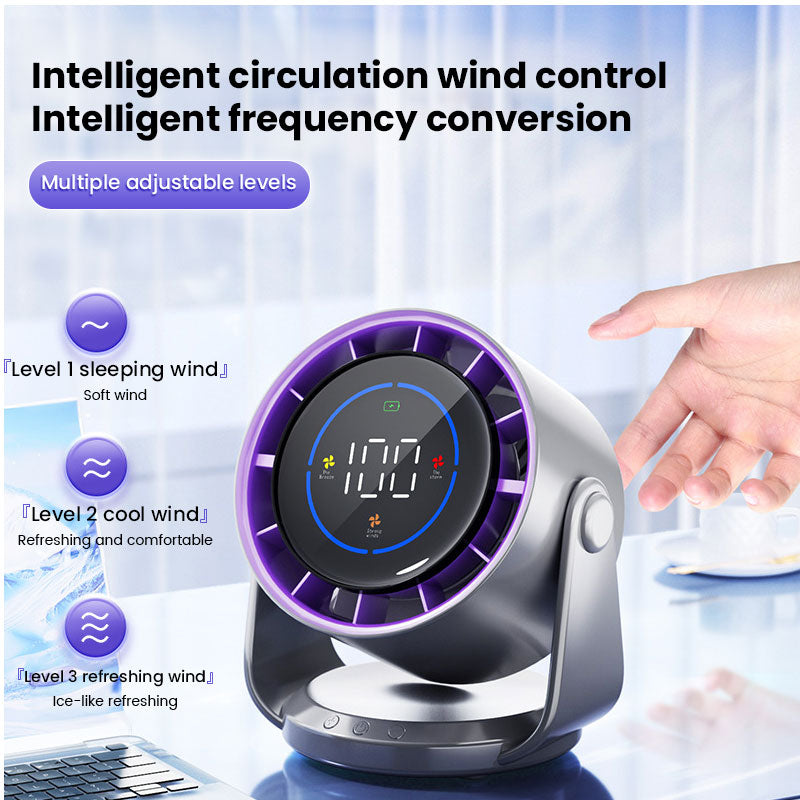 100-Speed Rechargeable Desk Fan