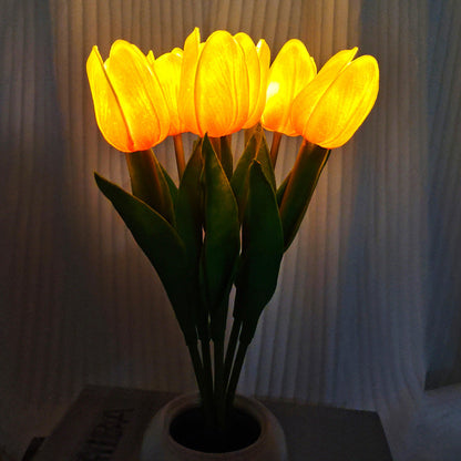 Rechargeable Tulip Night Light LED Simulation Flower Creative Table Light Home Decoration Bedroom Decoration Atmosphere Light