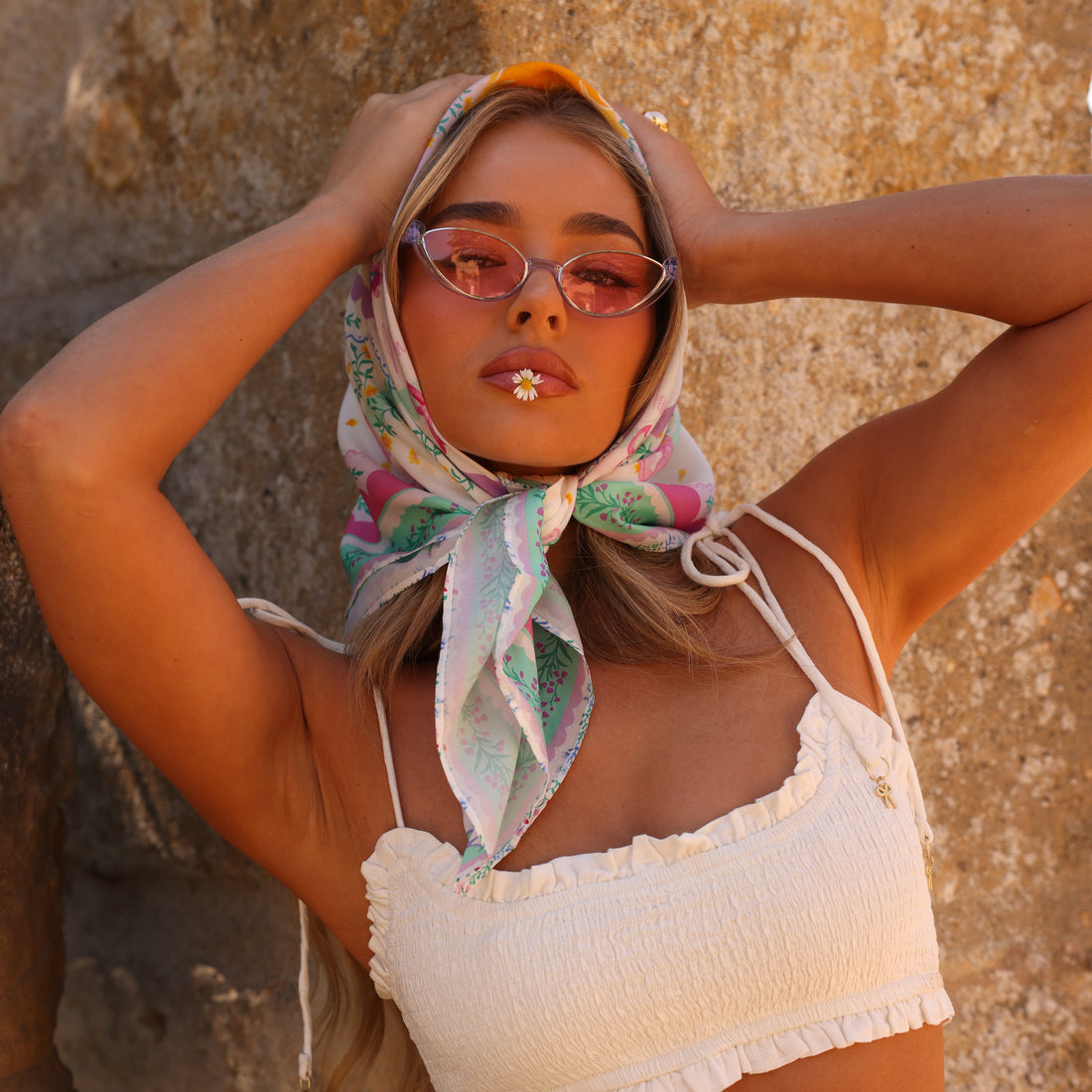 Kulani Kinis Essential Bandana - Pretty Primrose - FINAL SALE
