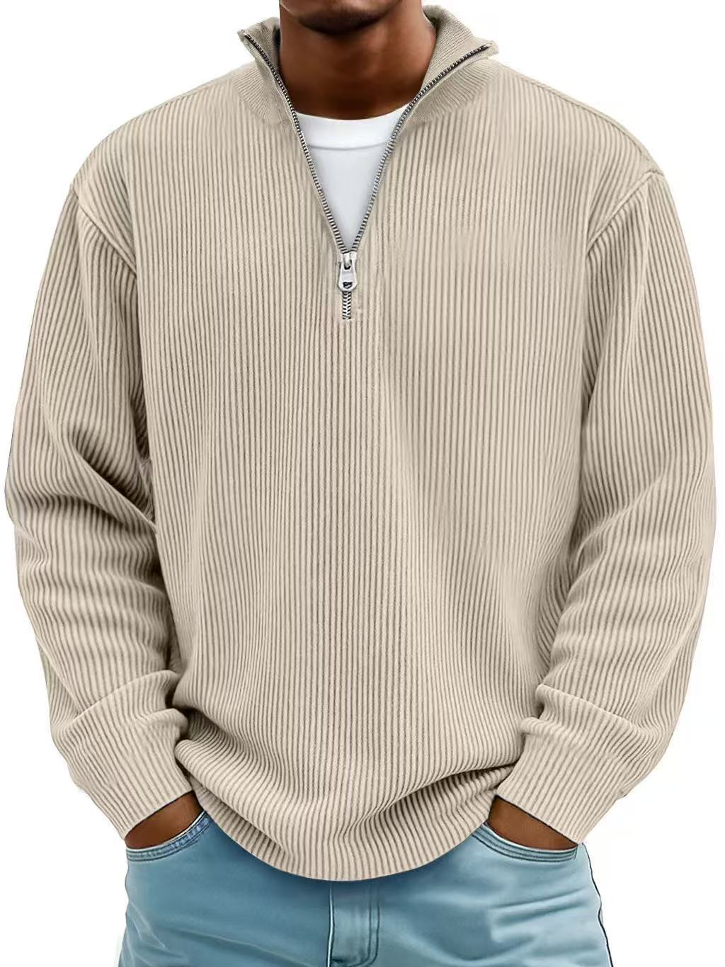 Men's Corduroy Zip Collar Sweatshirt