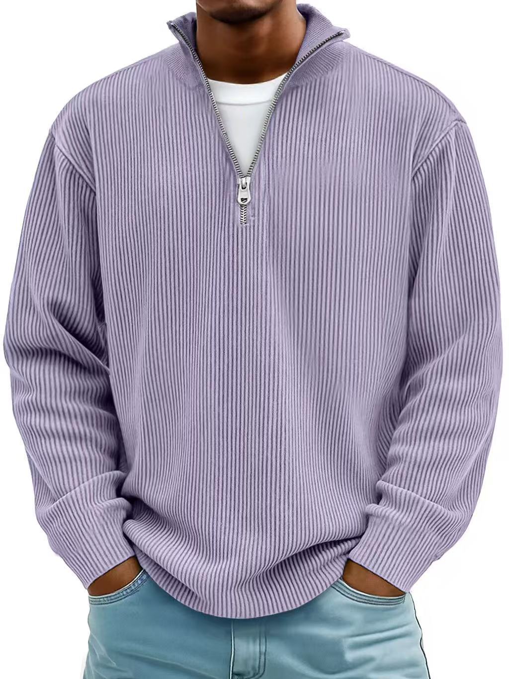 Men's Corduroy Zip Collar Sweatshirt