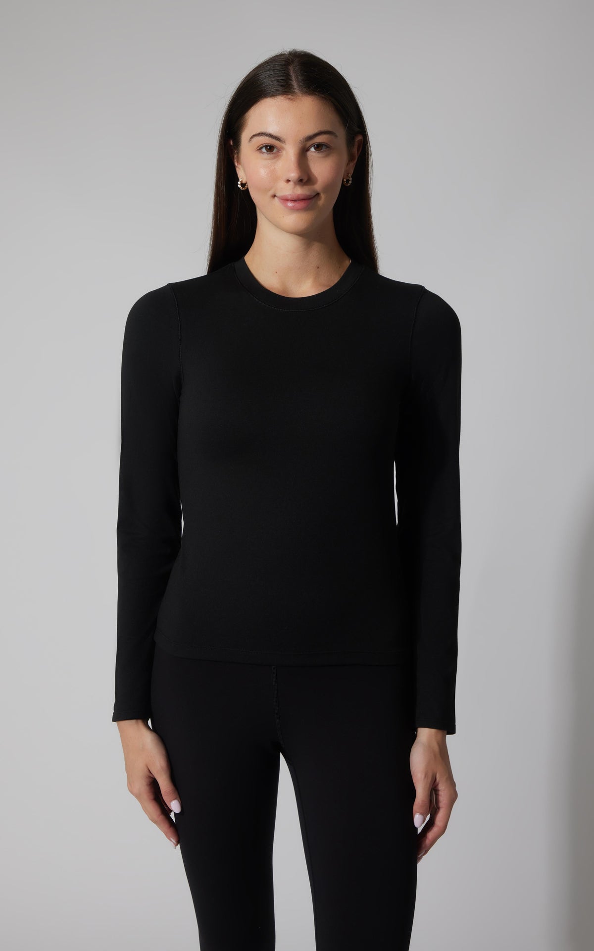 90 Degree by Reflex 2 PK Cationic Jersey Crew Neck Top with Side Ruching and Everyday Crew Neck Top