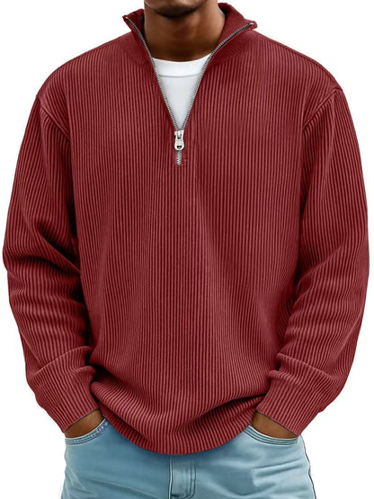 Men's Corduroy Zip Collar Sweatshirt