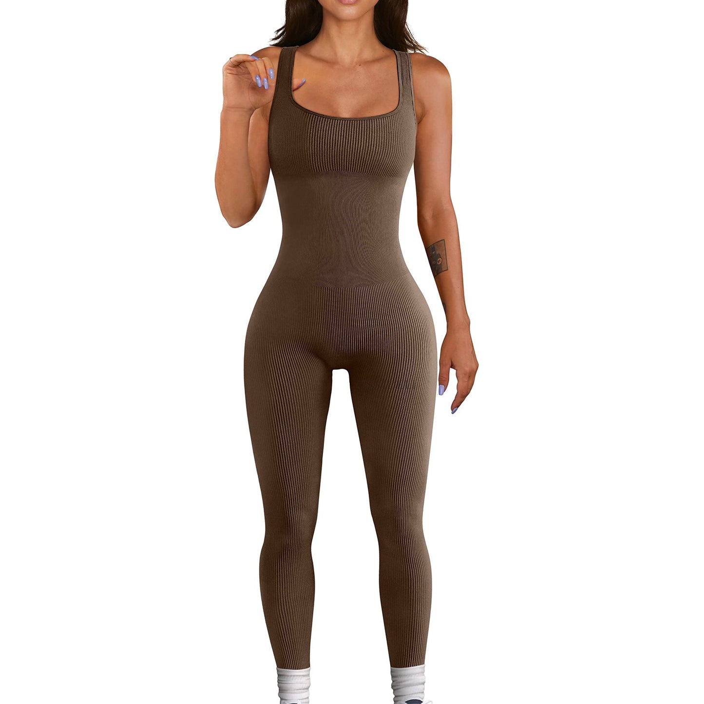 4 Pack Women’s Ribbed Sleeveless Jumpsuit