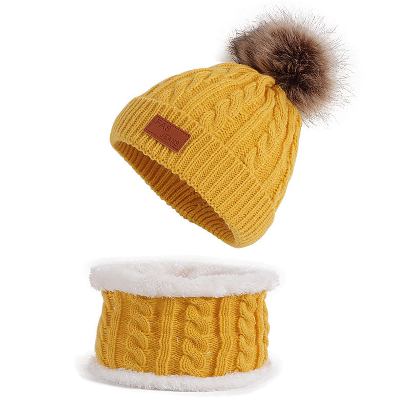 Children's Fashion Simple Hat Scarf Set