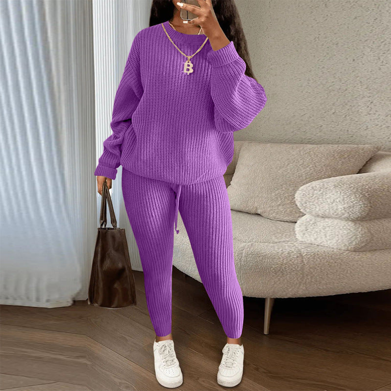 Women’s Ribbed Knit Sweater Pants Set