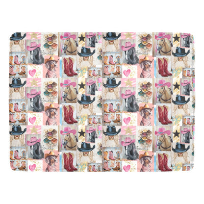 Danilo Painted Cowgirl Collage Throw Blanket 60" x 80 Made in America