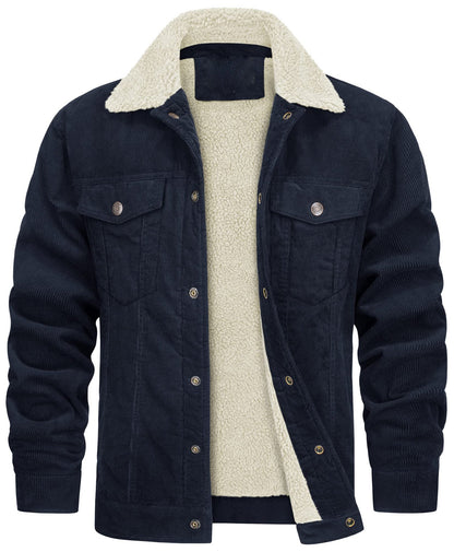 Corduroy Plush Lapel Jacket