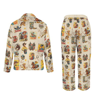 Baha Ranch Vintage Cowgirl Collage Western Rodeo Pajamas