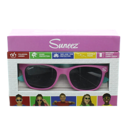 Suneez Polarised Kids Sunglasses Pink & Turquoise Flexible 4-10 years