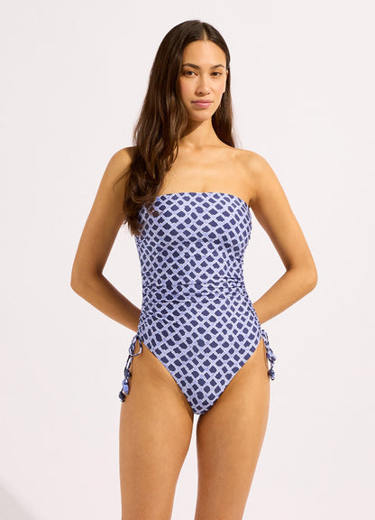 Marseille DD Drawstring Bandeau One Piece Swimsuit