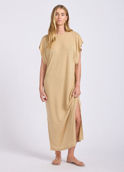 Slub Linen Batwing T-Shirt Dress
