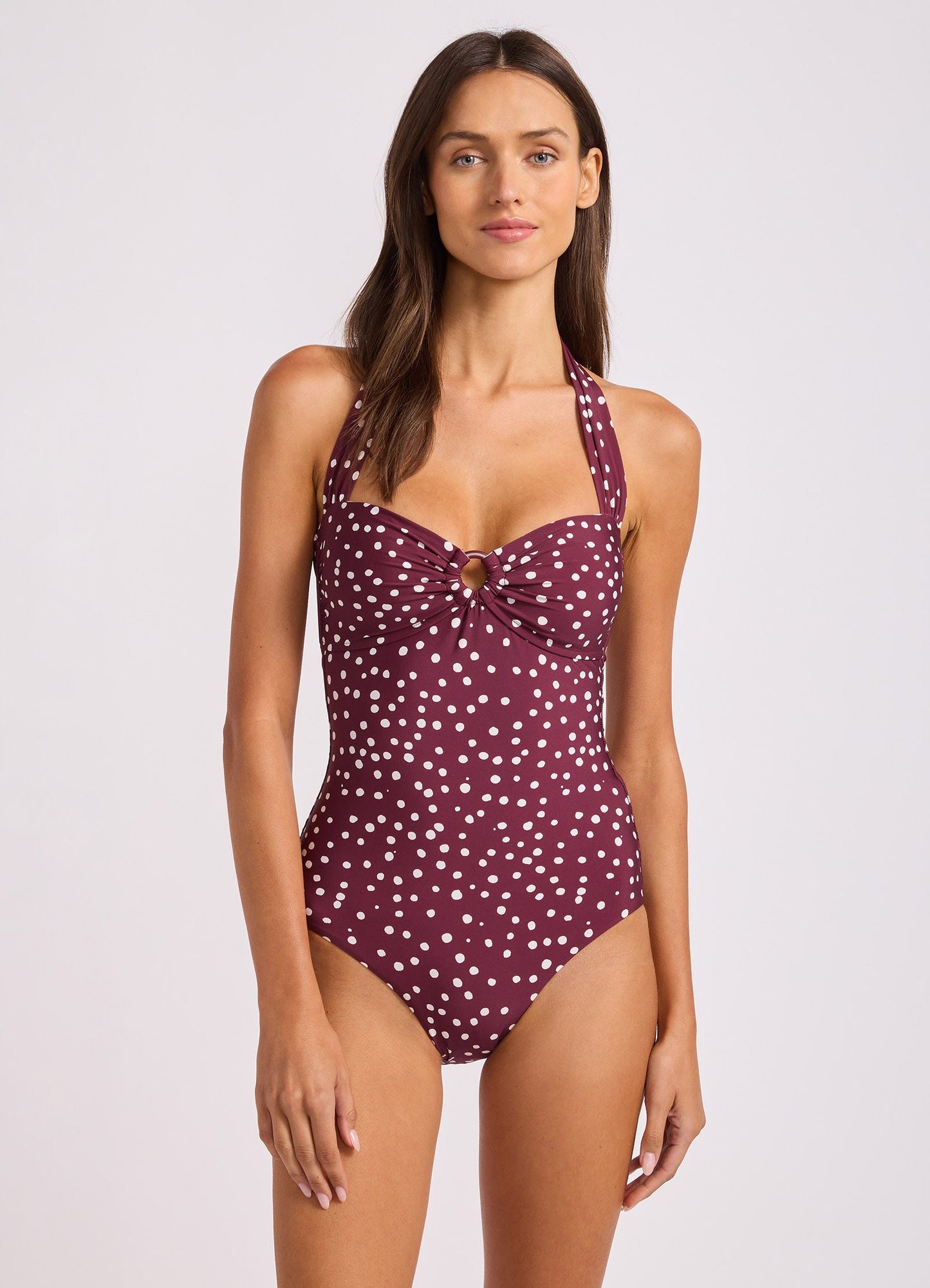 Dolce Dot Halter Neck Bandeau One Piece Swimsuit