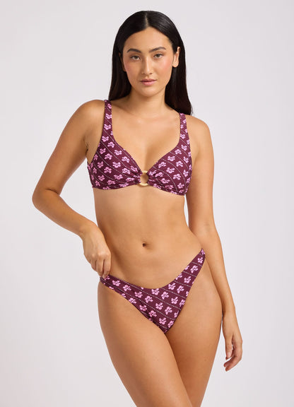 Batik Bloom Multifit Ring Front Tank Bikini Top