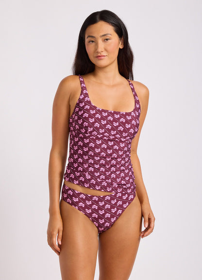 Batik Bloom Square Neck Tankini Bikini Top