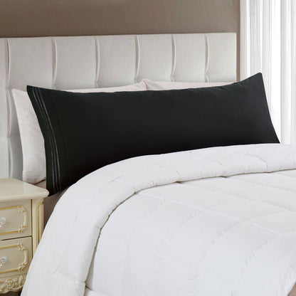 Elegant Comfort Body Pillowcase - 1 Piece - 3 Line Embroidery