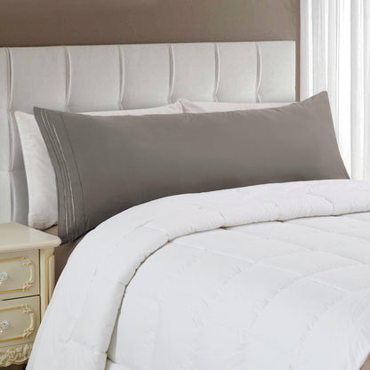 Elegant Comfort Body Pillowcase - 1 Piece - 3 Line Embroidery
