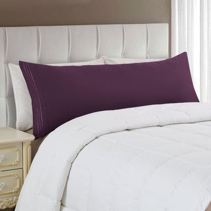 Elegant Comfort Body Pillowcase - 1 Piece - 3 Line Embroidery