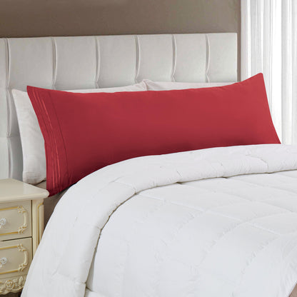Elegant Comfort Body Pillowcase - 1 Piece - 3 Line Embroidery